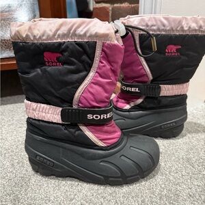 Sorel Black and Pink Snow Boots
